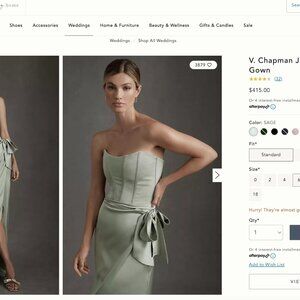 V. Chapman June Corset Front-Slit Gown